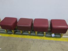 * Eight Red Faux Leather Low Stools (8) (est £25-£50)