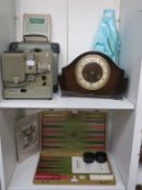 A Eumig P8 8mm Projector with Bespoke Carry Case, Bentime Mantle Clock, A Tall Ceramic Vase 'Le