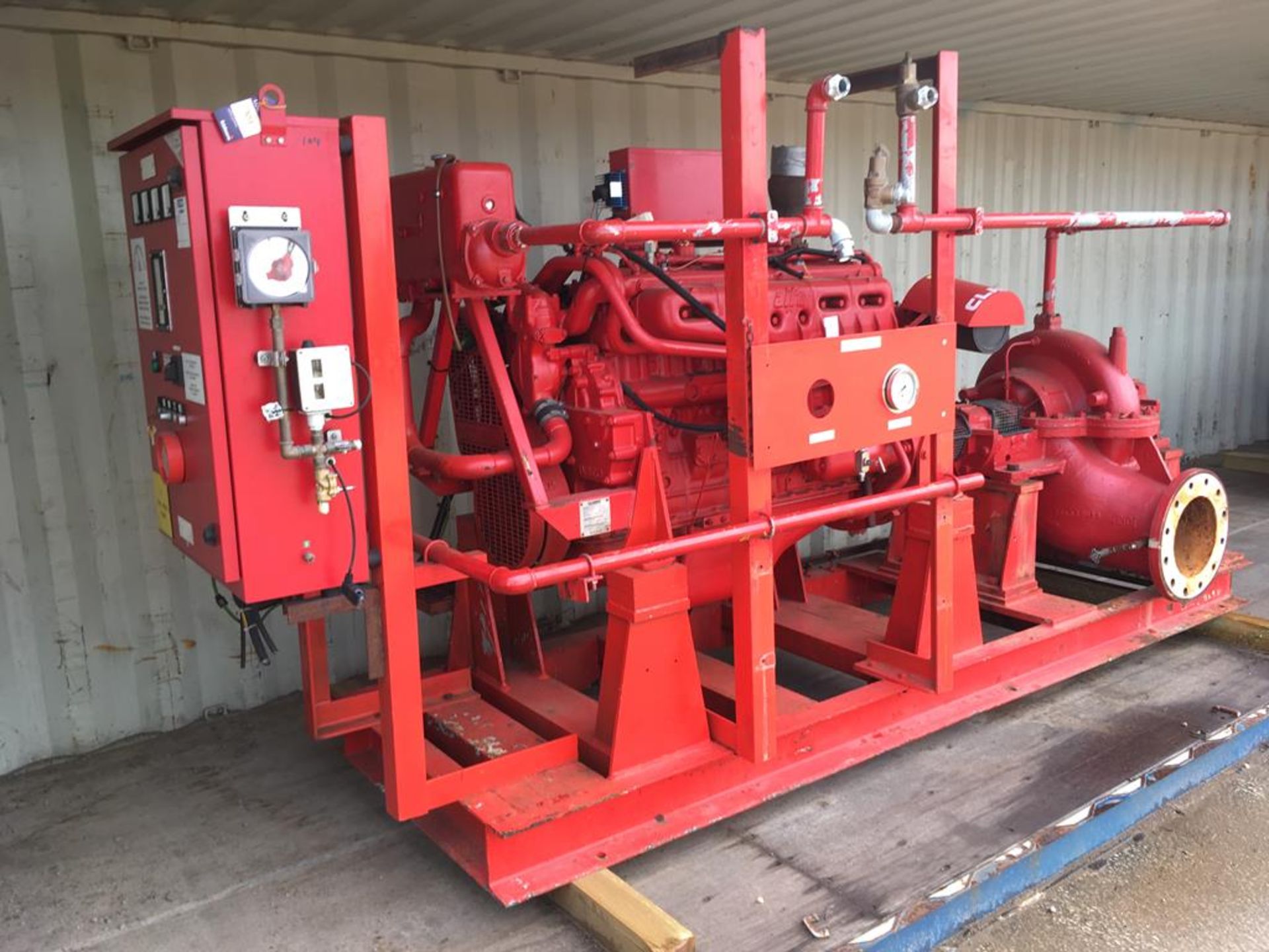 * Iveco 423hp High Volume Fire Pump. A high Volume Skid Model Clarke Model 8210 NLRT Fire Pump