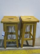 * Two Oak High Stools (2) (est £25-£50)