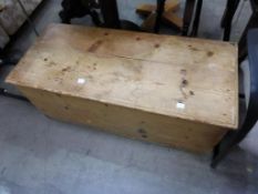 * A Stripped Pine probably Victorian Blanket Chest 110cm (est £30-£50)