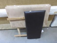 * Two Suede effect, Padded, Single Headboards and a Brown Faux Leather example, A Brown Faux Leather