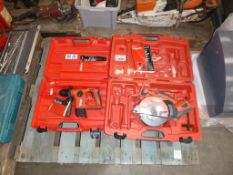 A Hilti SCM 22-A Cordless Circular Saw (no charger) together with a Hilti TE-4-AZZ Cordless Drill (