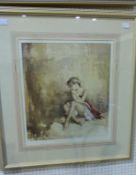 A Francis Boxall colour Print, Solitaire, Signed in Pencil, Framed. Frame size 76cm X 68.5cm (est £