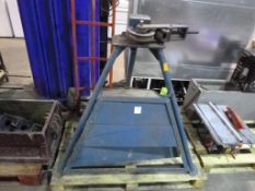 * A Stand Mounted Pipe Bender together with a box to contain a selection of Pipe Bender Formers