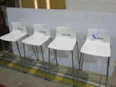 * Four White High Stools with Chrome Legs (4) (est £25-£50)