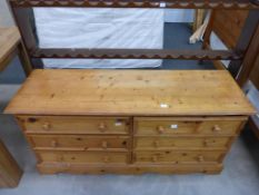 * A Natural Pine Dresser Base or Sideboard with six drawers 133cm (est £40-£60)