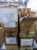* 9 X boxes of various Workwear to include White Coats, Trousers, Navy Overtop Tunic Assembler etc