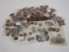 A Tray of Coins to include Examples from South Africa, Russia, UK-Threpenny Pieces, Pennies, Half