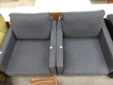 * A pair of Grey Charcoal Upholstered Office Armchairs on Chrome Support (est £20-£40)