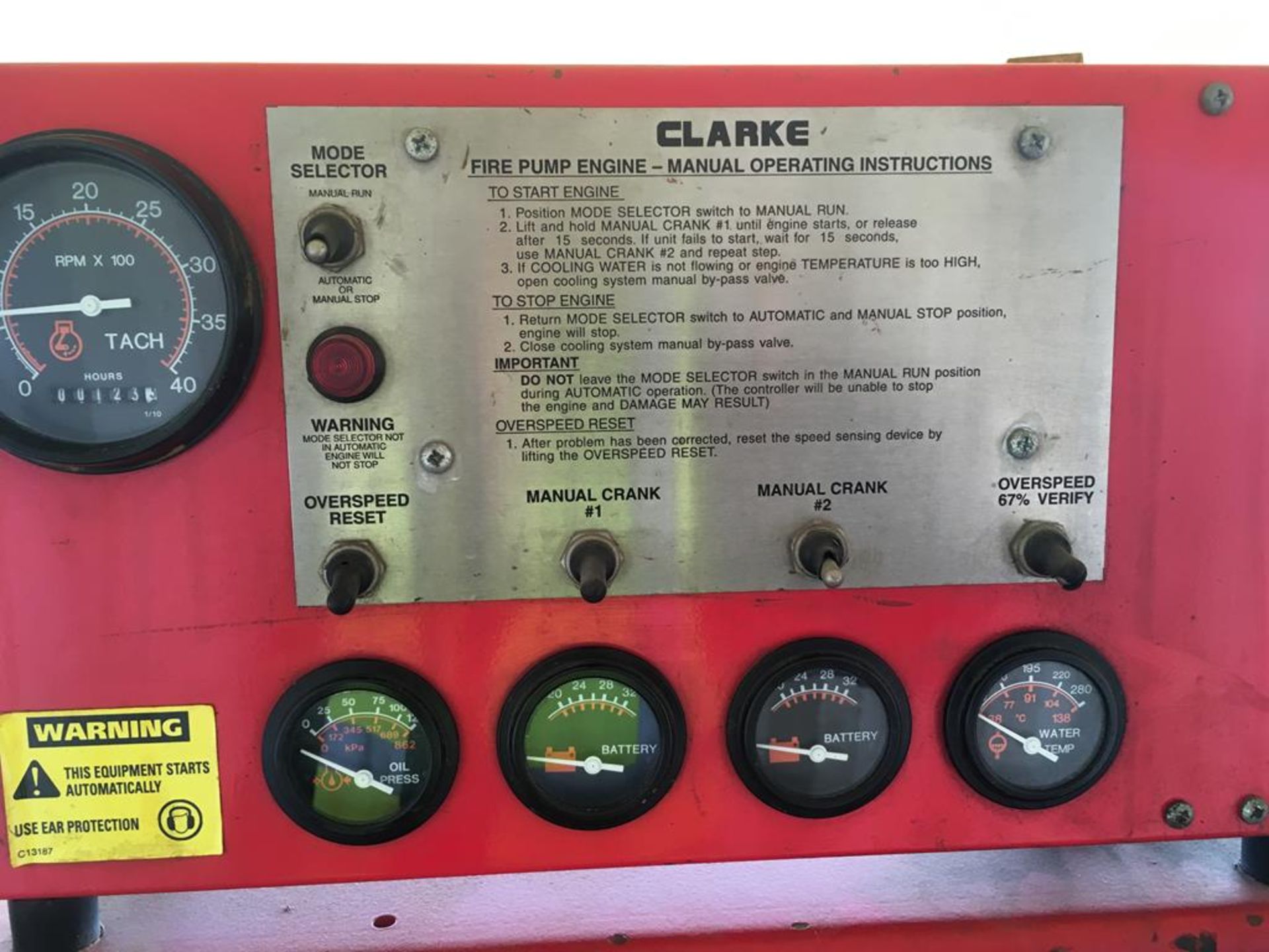 * Iveco 423hp High Volume Fire Pump. A high Volume Skid Model Clarke Model 8210 NLRT Fire Pump - Image 4 of 8