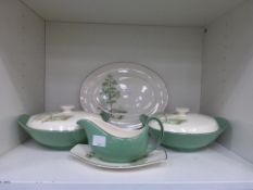 A Palissy 'Silver Birch' Part Dinner Service including Meat Plate, Two Tureens, Gravy Boat &