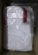 * 8 X boxes of Workwear White Coats Red Colour Collar