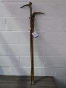 Three assorted Wooden Walking Sticks with antler tops (est £15-£25)