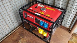 * Honda EM4500 Petrol Generator. A Honda EM4500 4kW Cradle Mounted Petrol Generator 50Hz, 115/