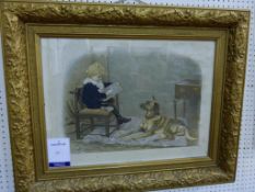A Framed Print titled ''The Young Artist'' from a photograph by A. Neale, Nottingham depicting a