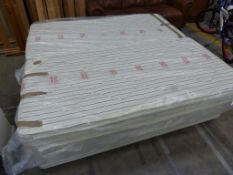 * A pair of single Divan Beds with mattresses (blue and white stripe pattern) (est. £30-£50)