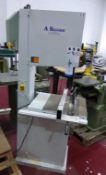 * A Blundall SBW 4300 Vertical Bandsaw CE s/n 08010001 240V 1.5kW. Please note there is a £5 Plus
