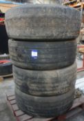 * 4 various commercial vehicle part worn tyres