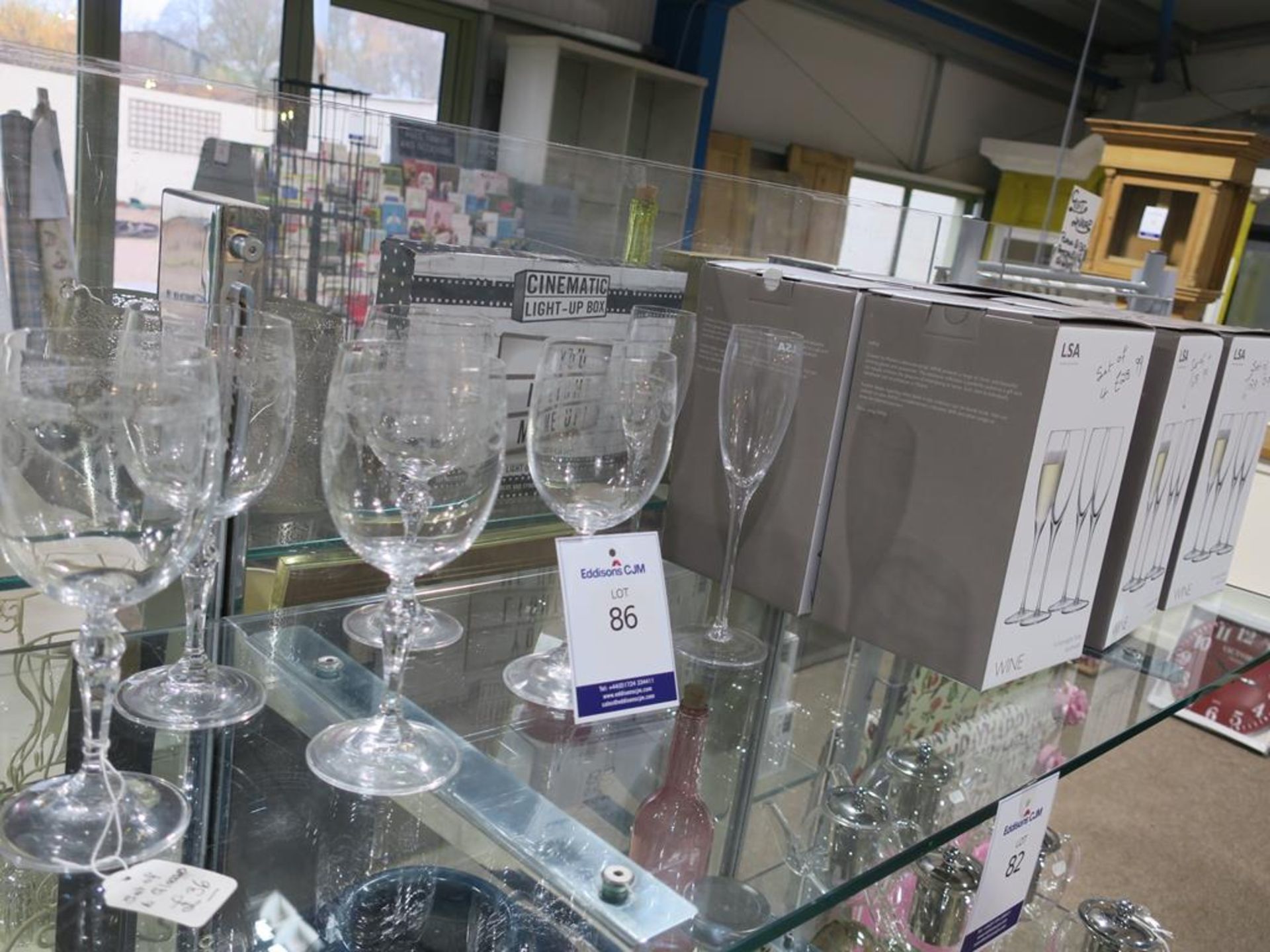 * A Set of Six Wine Glasses (RRP £36) together with six boxes each containing 4 Handmade Champagne