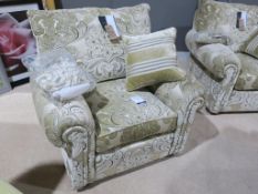 A Duresta Chair with Scatter Cushion and a pair of Arm Caps (width 110cm) (RRP £2026)