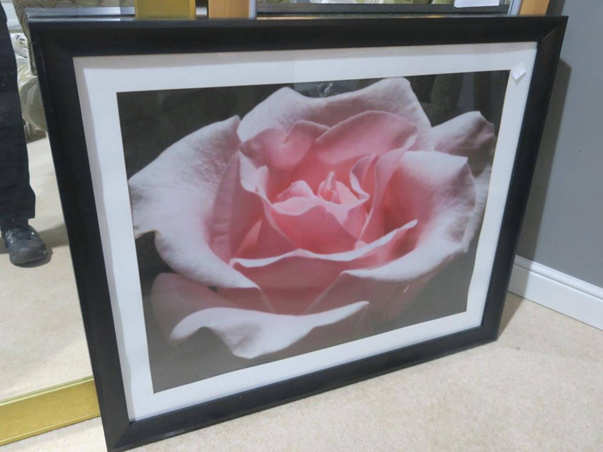 Three Bevelled Mirrors with various frames, Framed Print of a Rose (80cm x 100cm approx), Unframed - Image 7 of 10