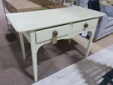 A Painted Table with two drawers (H 80cm, W 129cm, D 58cm) (RRP £250)