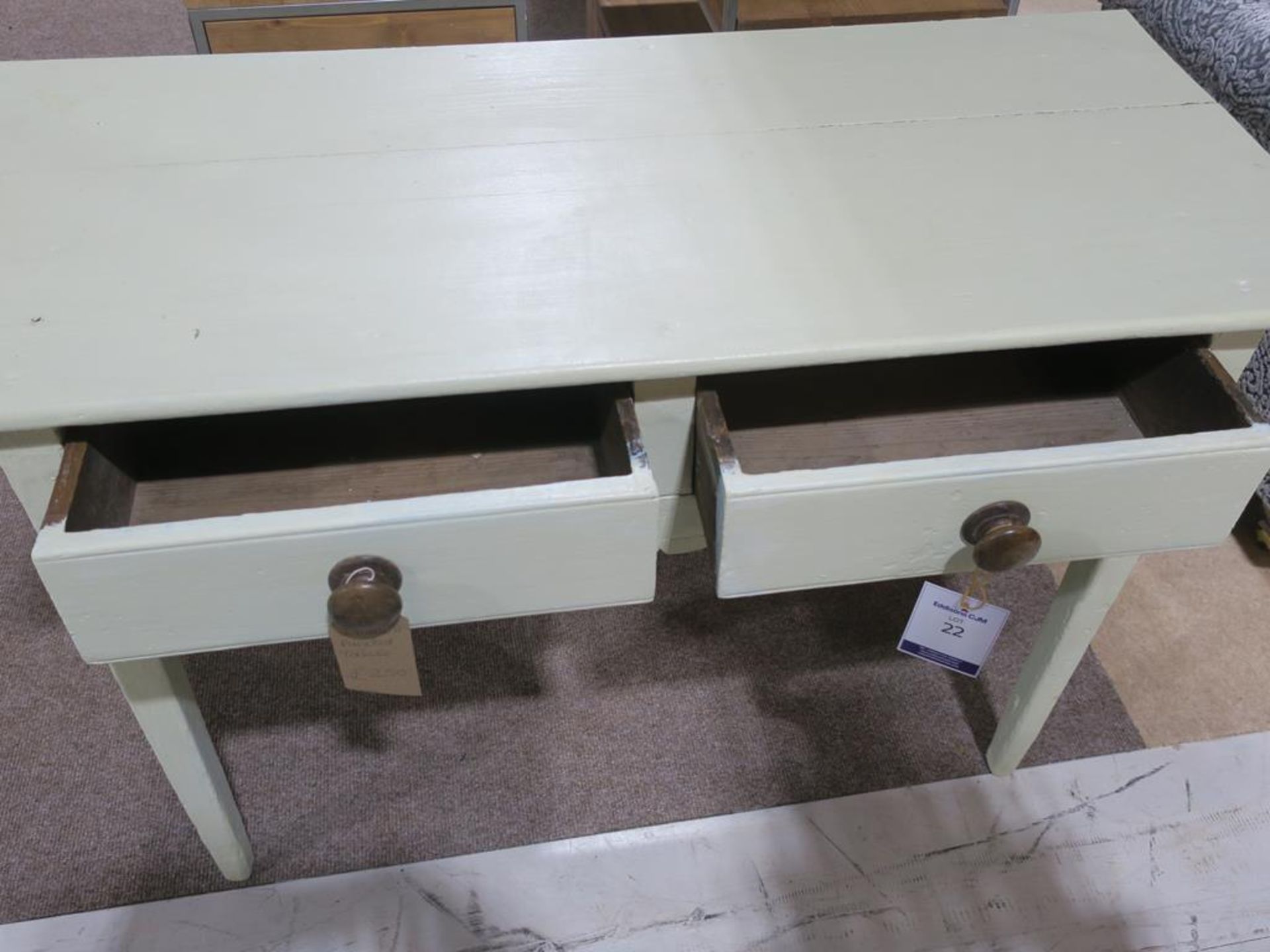 A Painted Table with two drawers (H 80cm, W 129cm, D 58cm) (RRP £250) - Image 4 of 5