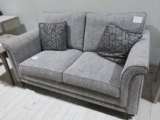 * An Alstons Fleming Two Seater Sofa. Cover Range B 8307 with chrome castors to the front and two