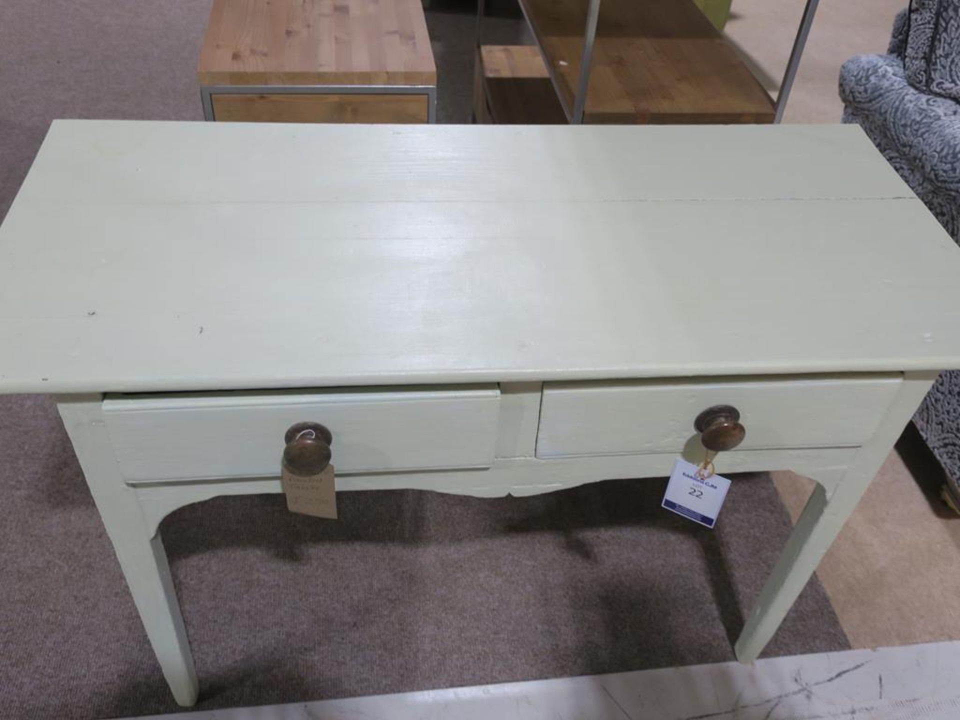 A Painted Table with two drawers (H 80cm, W 129cm, D 58cm) (RRP £250) - Image 3 of 5