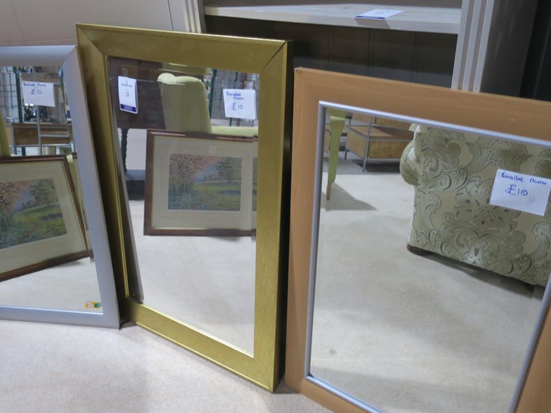 Three Bevelled Mirrors with various frames, Framed Print of a Rose (80cm x 100cm approx), Unframed - Image 10 of 10