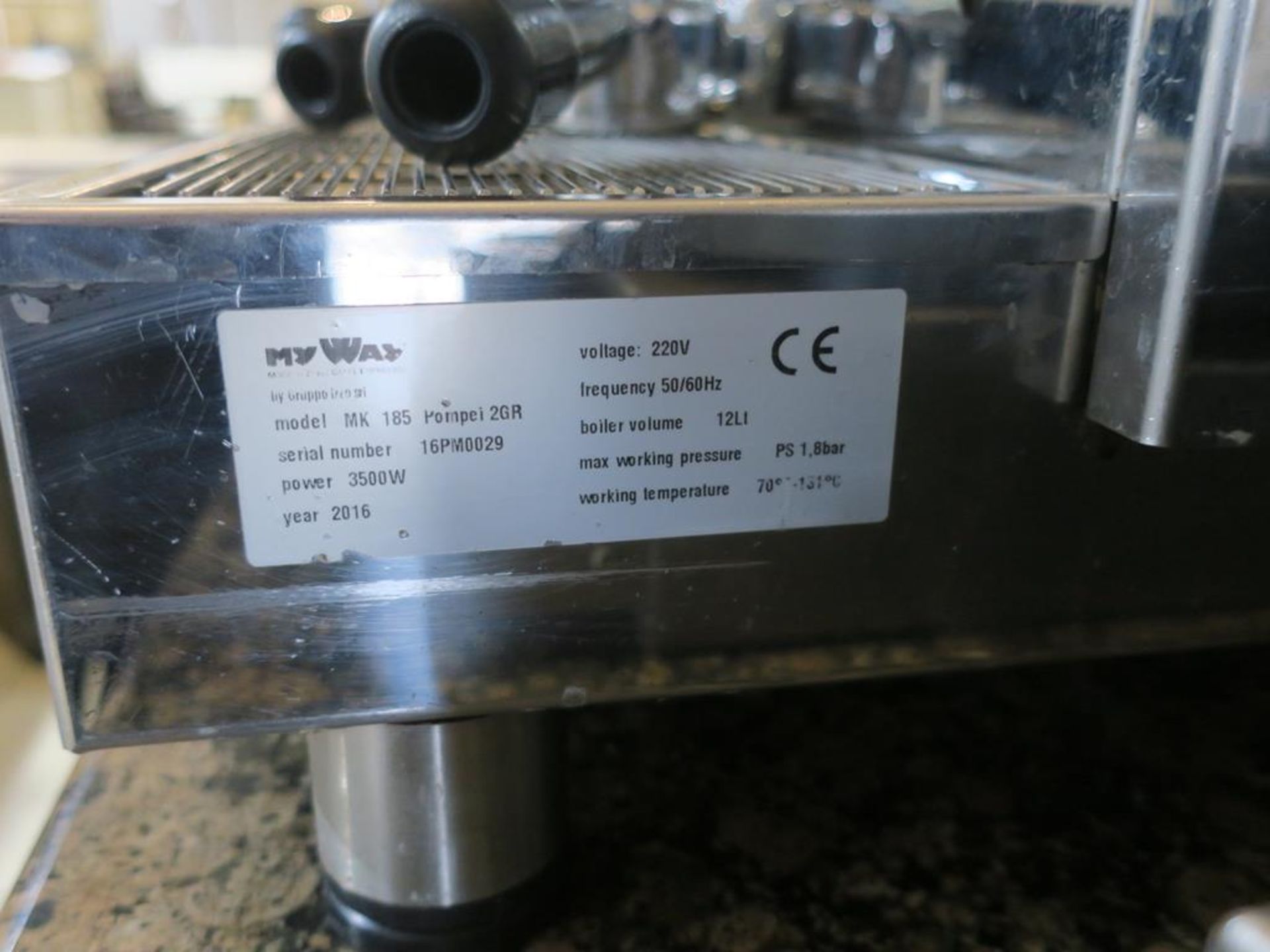 * A 'My Way' by Gruppo Izzo Coffee Machine model MK 185 Pompei 2GR, serial No 16PM 0029, 3000W (year - Image 2 of 10