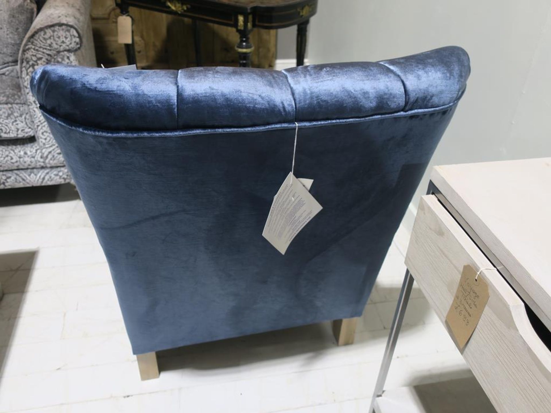 * An Alston Grace Accent Chair (W 82cm) cover range F 8712 with brass castors to the front (width - Image 3 of 6