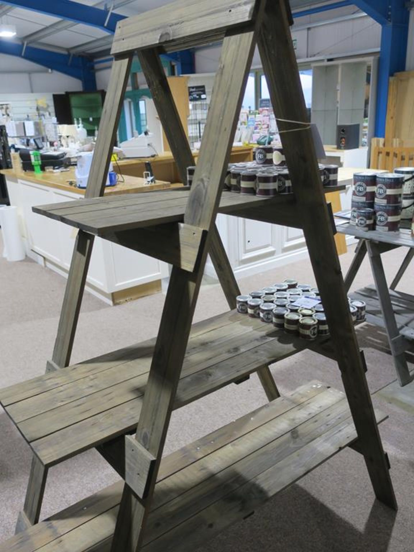 * Trestle Table (178 x 76cm) and an A- Frame Shelf Unit