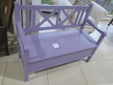 * A Voyage Lilac Bench with under seat storage (H 92cm, W 118cm, D 50cm) (RRP £399)