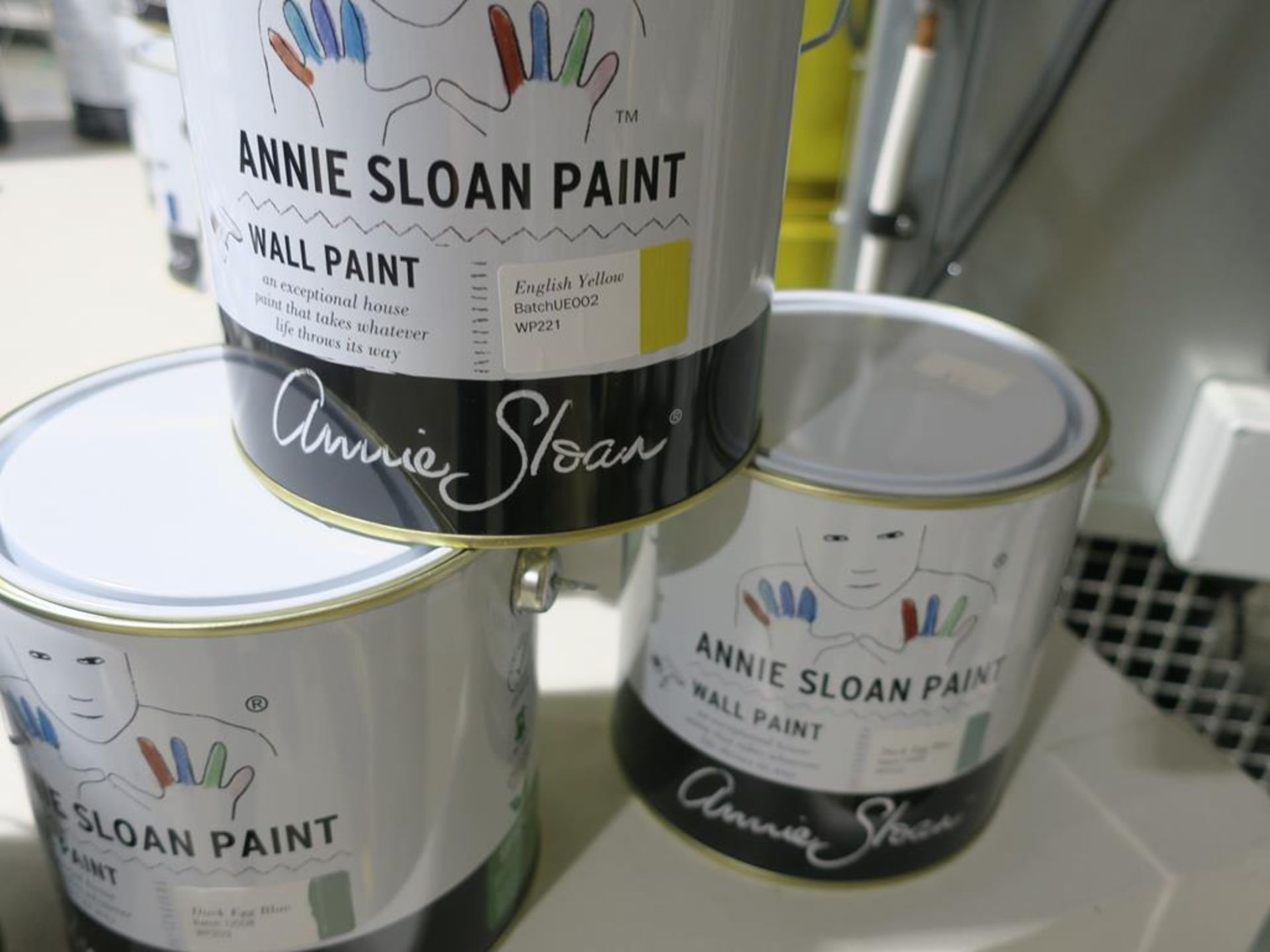 * Annie Sloan Paint - 1 x 2.5L English Yellow, 2 x 2.5L Duck Egg Blue (RRP £120)
