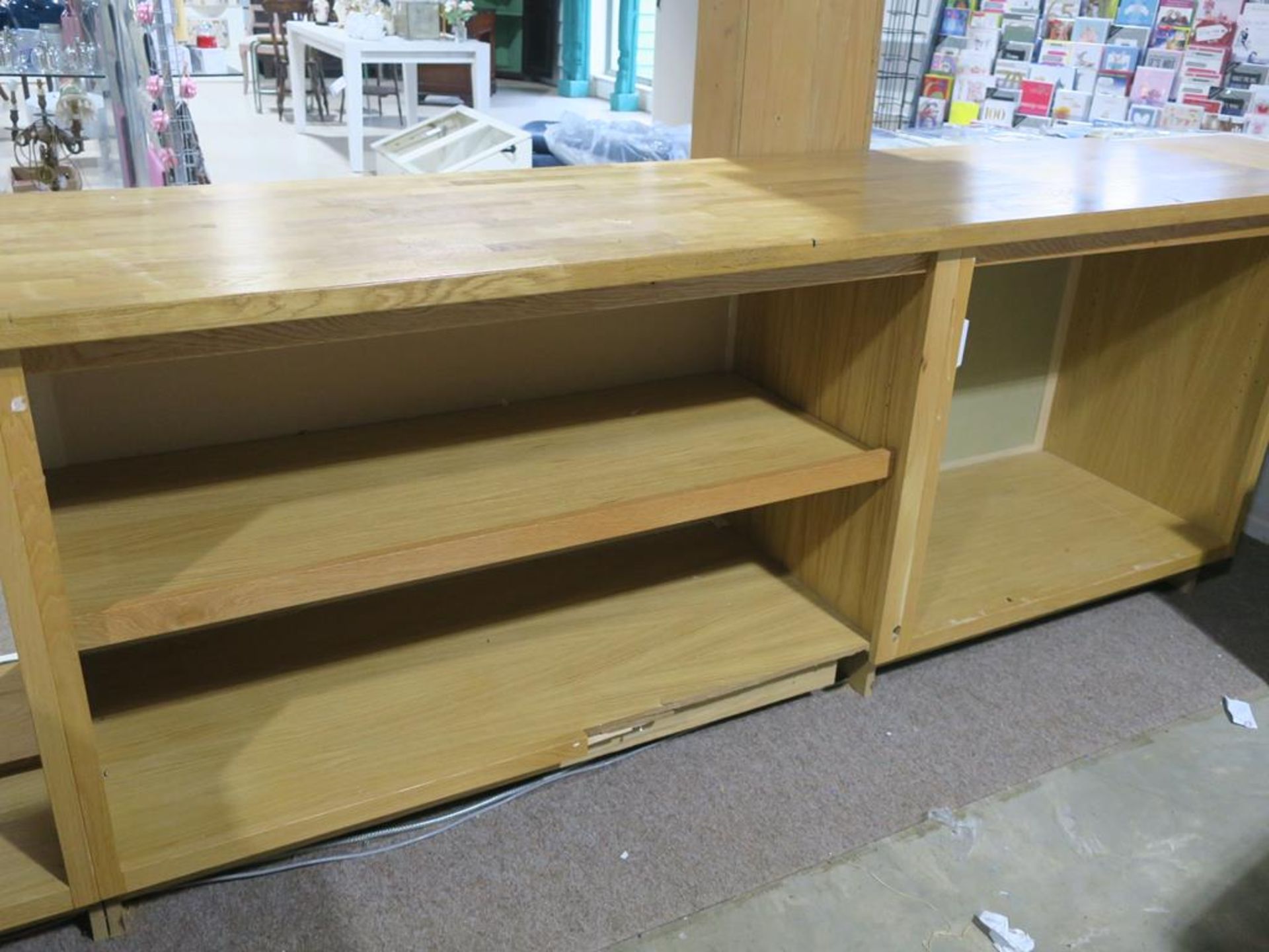 * A Large 'L' shaped Counter in two pieces, each with Block Wood Counter Tops. Large piece H 97cm, W - Image 4 of 7