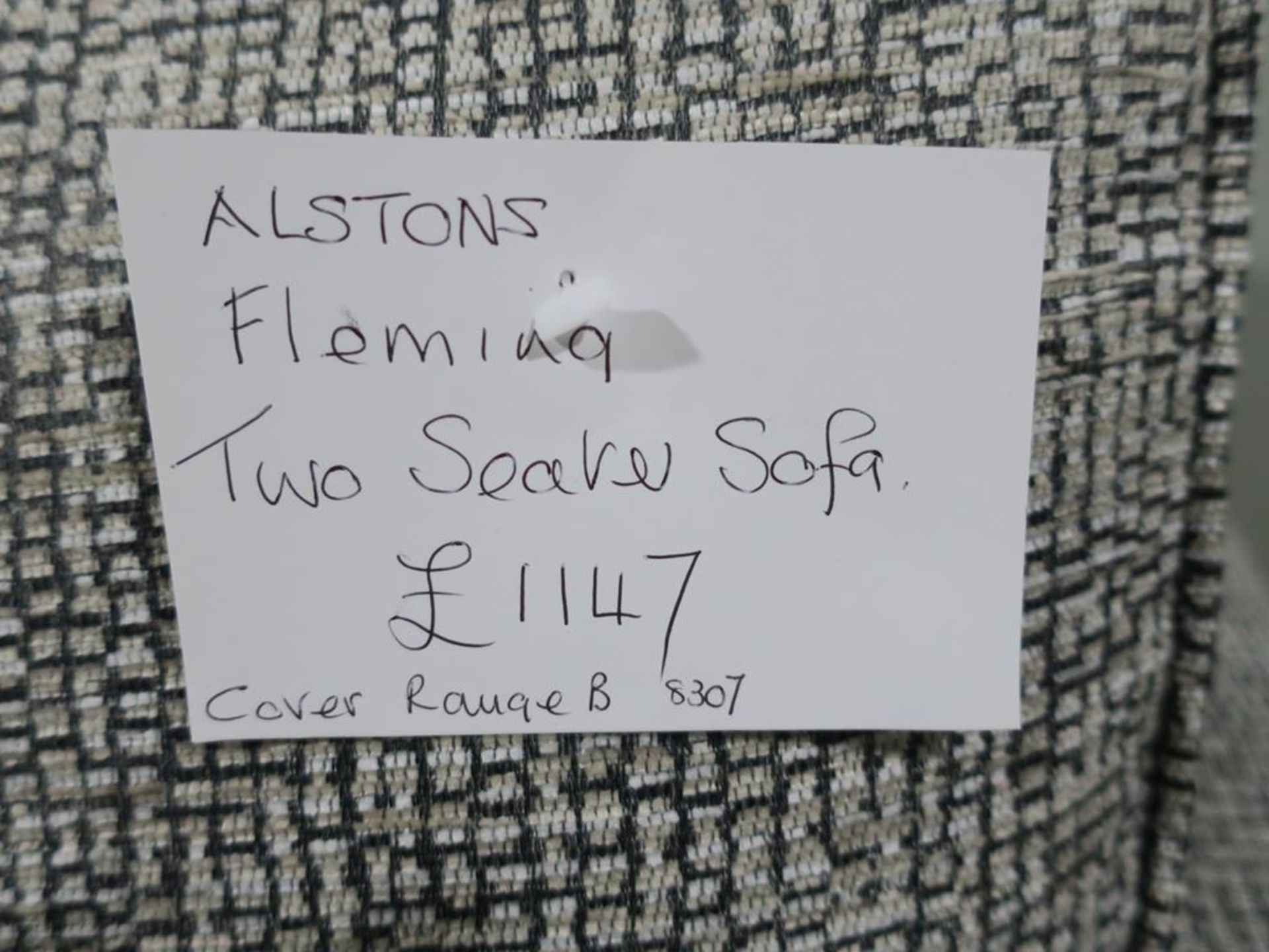 * An Alstons Fleming Two Seater Sofa. Cover Range B 8307 with chrome castors to the front and two - Image 2 of 4