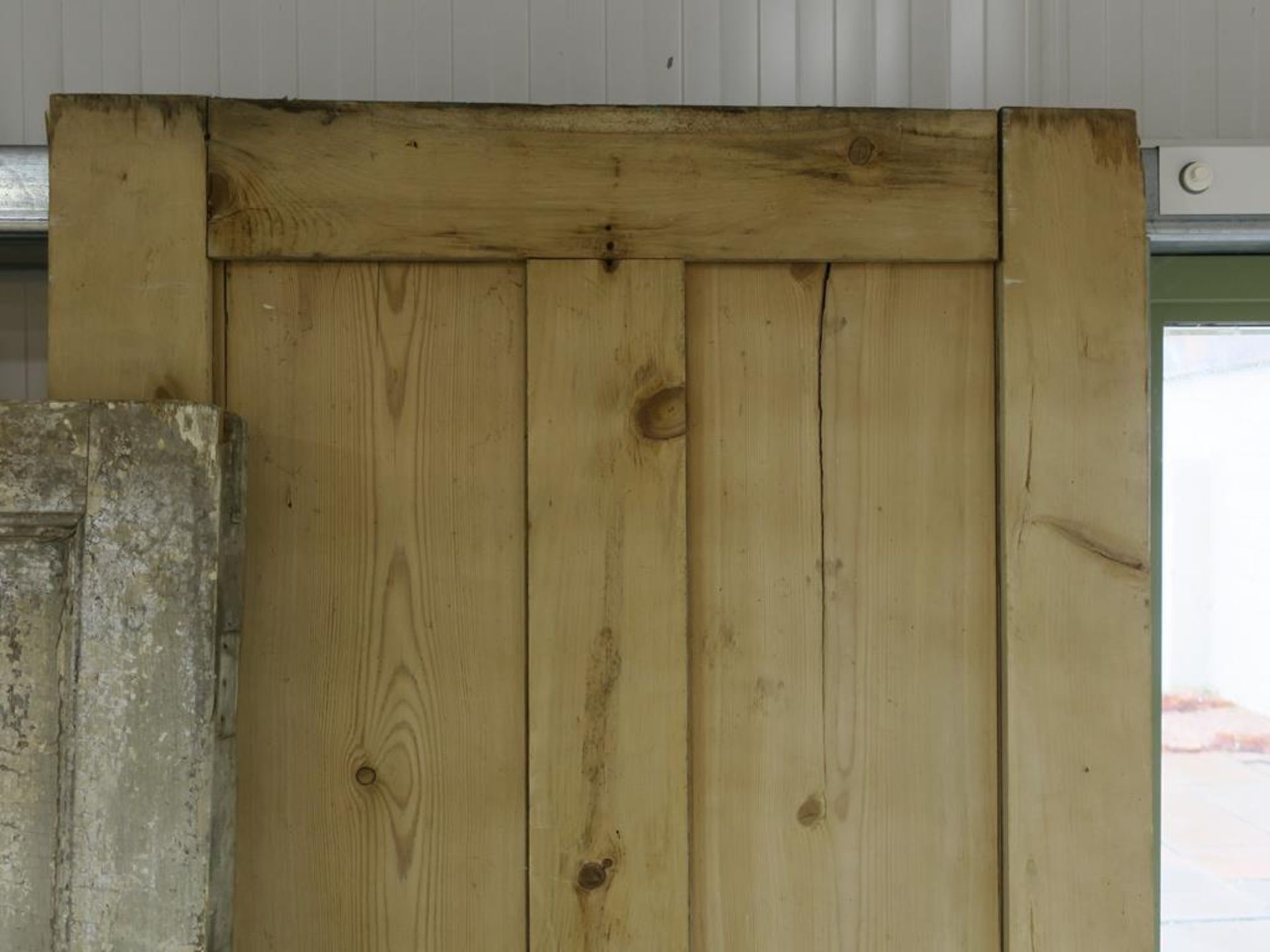 Three Reclaimed Solid Pine Doors (1 - H 198cm, W 78.5cm, D 4cm) (2 - H 177.5cm, W 81cm, D 12cm (with - Image 2 of 6