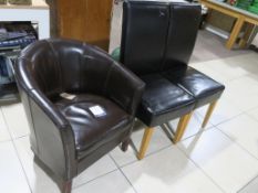 * A Black Tub Chair with two High Back Black Chairs (RRP £59)