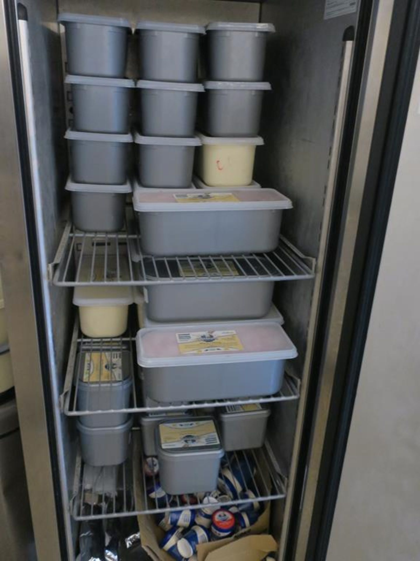 * Frozen Ice Cream in a variety of flavours. Each of 21 plastic containers holds 4.5 litres made