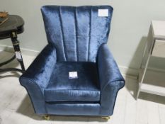 * An Alston Grace Accent Chair (W 82cm) cover range F 8712 with brass castors to the front (width