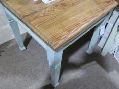 * A 'Retro' Table with pine top and painted base (H 74cm, W 72cm, D 72cm) (RRP £95)