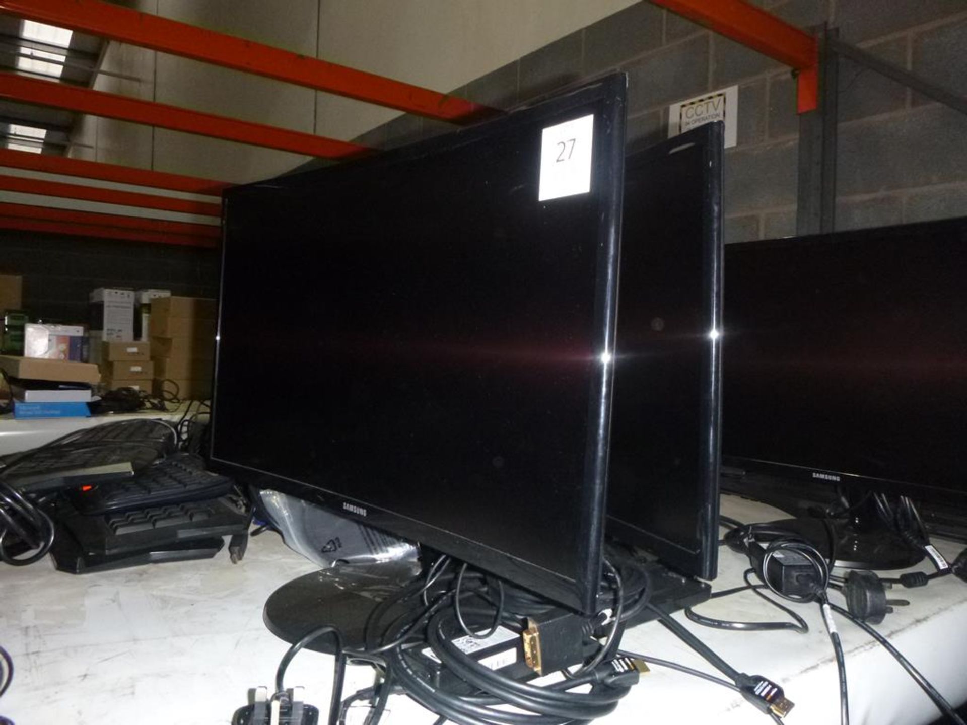 * 2 X Samsung Model: C24F390FH Curved Screen Monitors etc