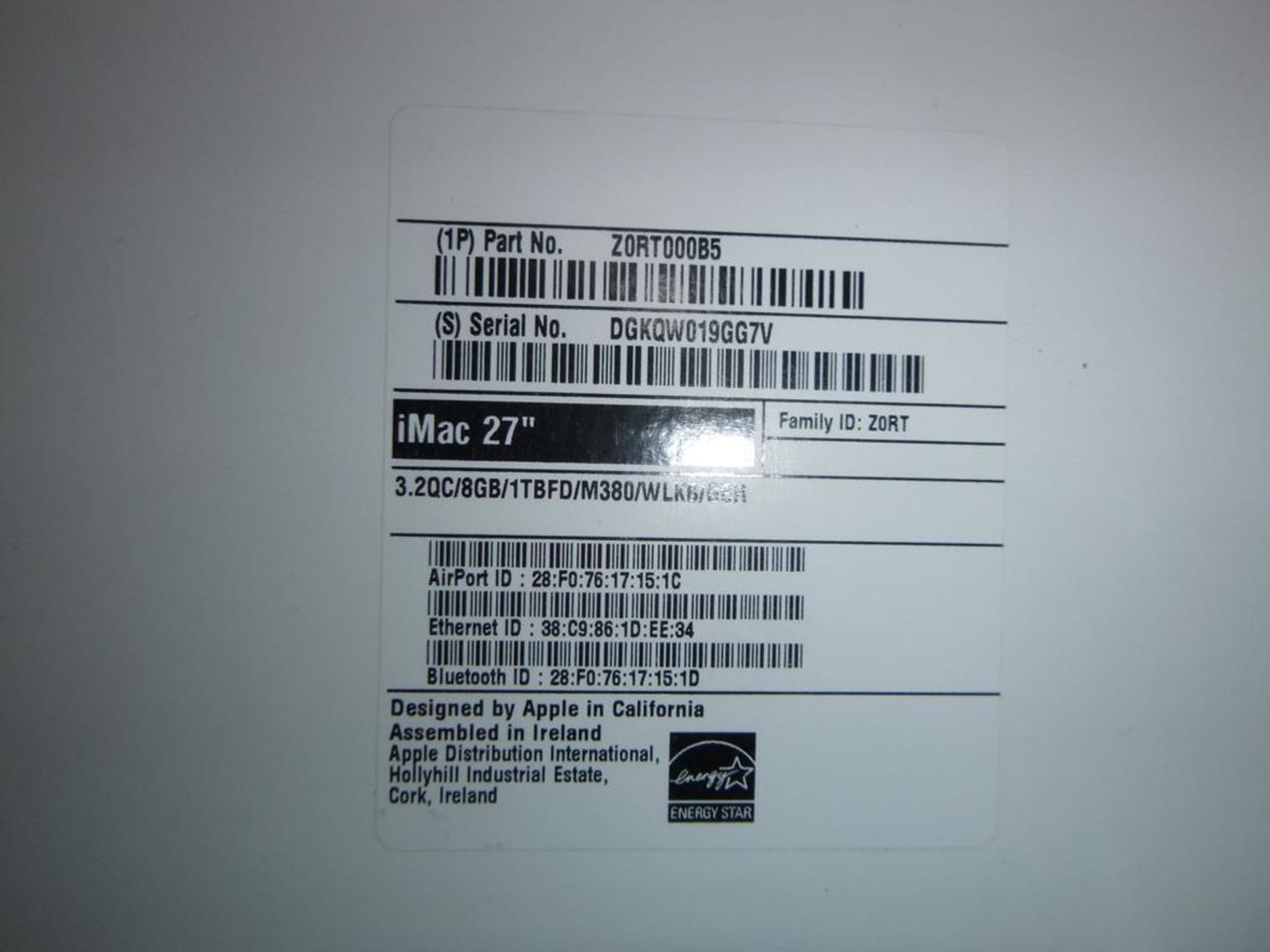 * Apple iMac 27'' Computer Model number A1419 with Apple Keyboard, Mouse and Power Cable (boxed) - Image 7 of 7