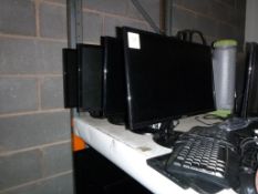 * 4 X Assorted Computer Monitors, Keyboards etc