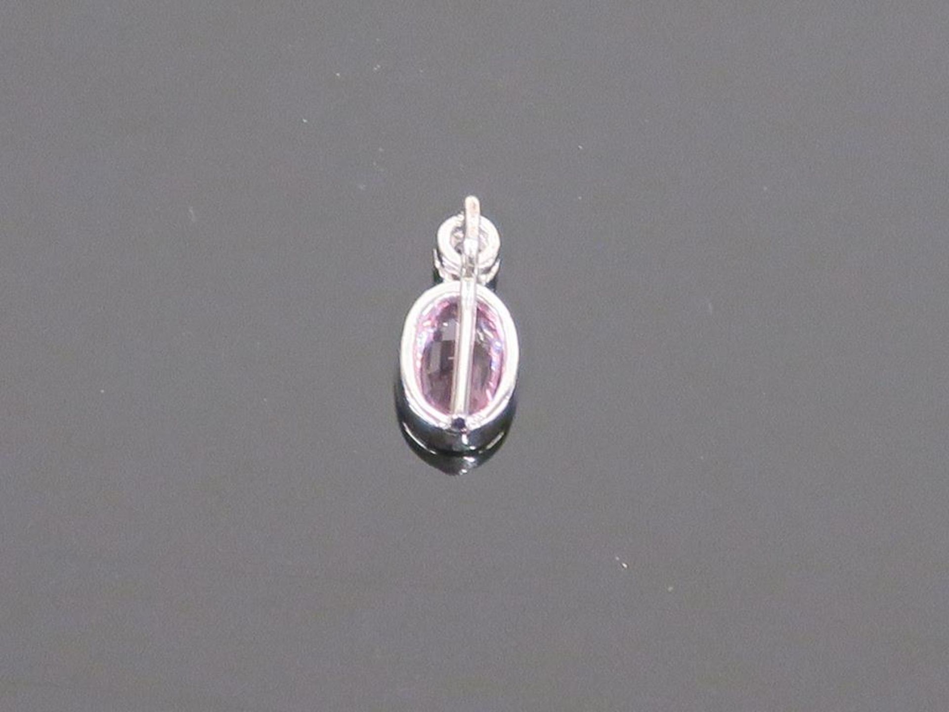 * 18 Carat Oval Pink Sapphire Pendant (Retail Price: £225) (180535) - Image 2 of 2