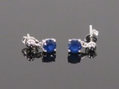 * 9 Carat Sapphire Earrings (Retail Price £440) (42698)