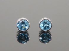 * 9 Carat Blue Topaz Earrings (Retail Price £245) (43155)