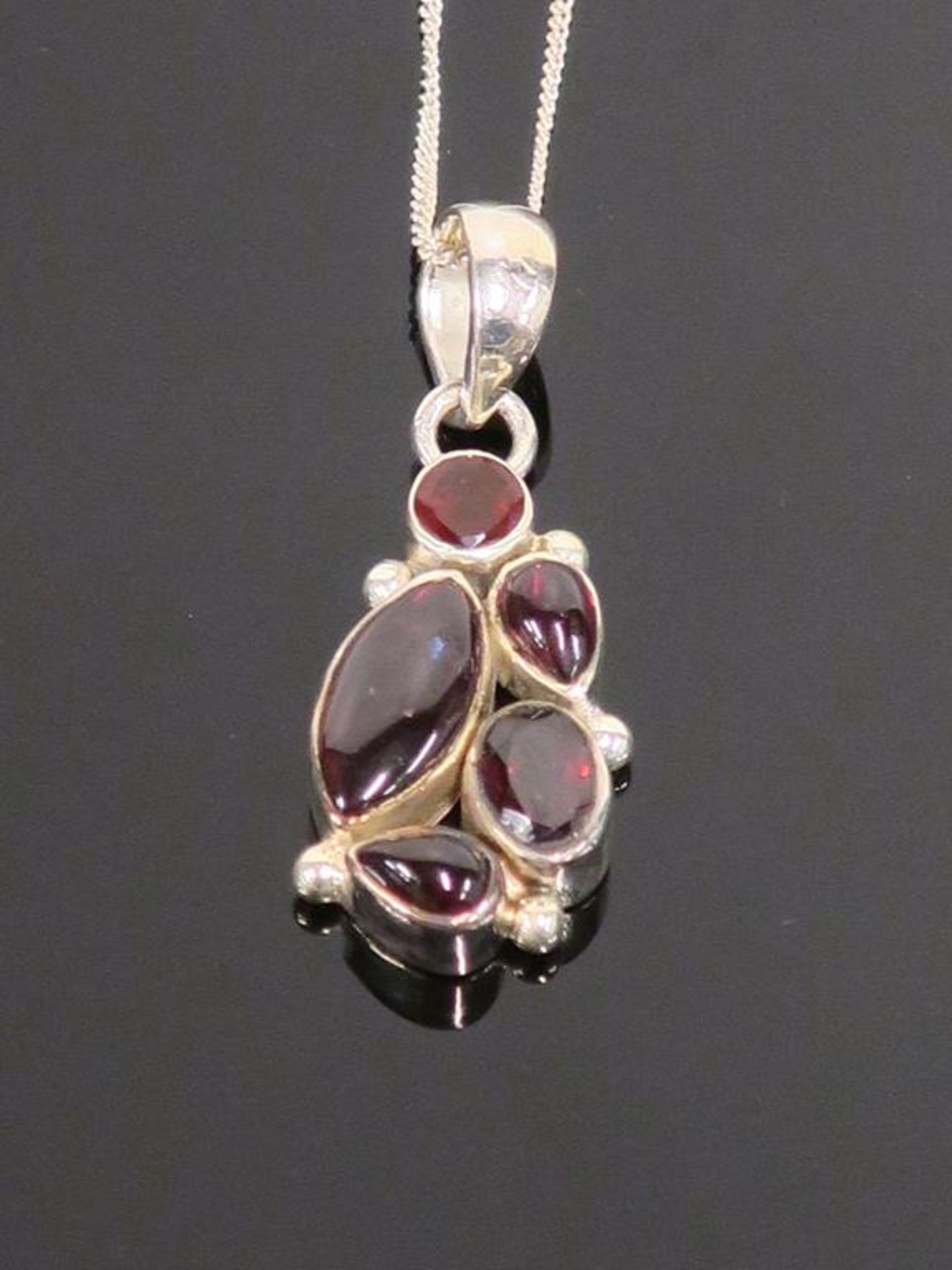 * Silver Shell Pearl Pendant (Retail Price: £45) and Silver Multi Stone Pendant (Retail Price £65) - Image 3 of 5